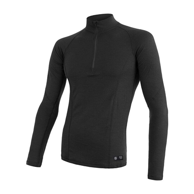 Sensor MERINO DOUBLE FACE 3/4 zip, dlouhý rukáv