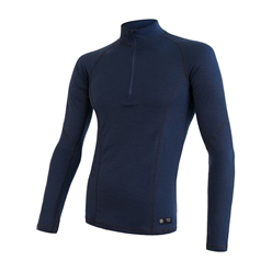 Sensor MERINO DOUBLE FACE 3/4 zip, dlouhý rukáv