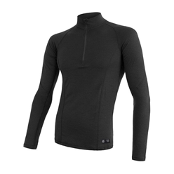 Sensor MERINO DOUBLE FACE 3/4 zip, dlouhý rukáv